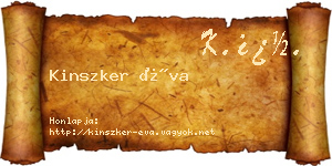 Kinszker Éva névjegykártya